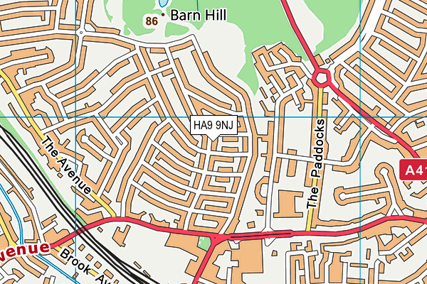 HA9 9NJ map - OS VectorMap District (Ordnance Survey) HA9 9NJ map - OS VectorMap District (Ordnance Survey)