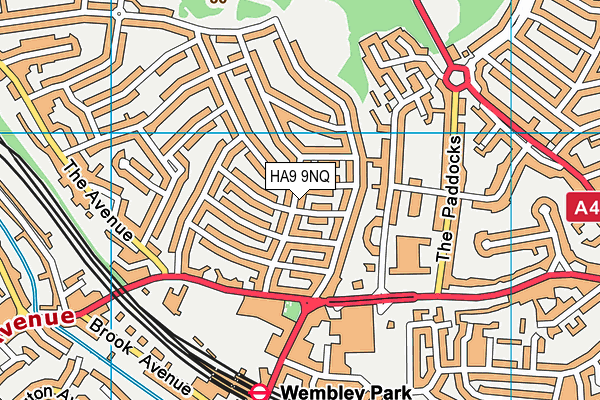 HA9 9NQ map - OS VectorMap District (Ordnance Survey) HA9 9NQ map - OS VectorMap District (Ordnance Survey)