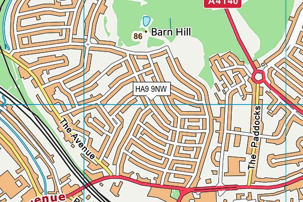 HA9 9NW map - OS VectorMap District (Ordnance Survey) HA9 9NW map - OS VectorMap District (Ordnance Survey)