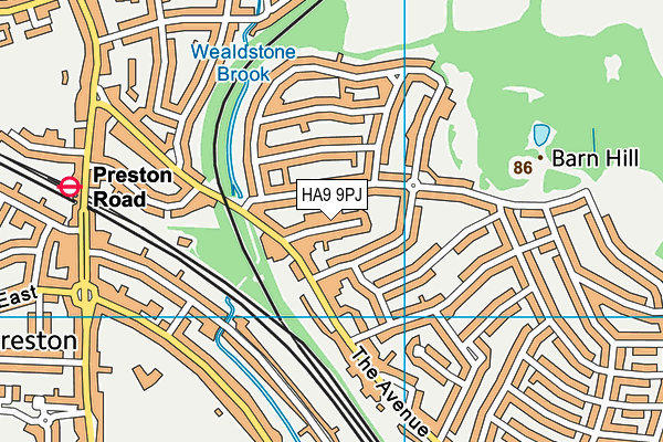 HA9 9PJ map - OS VectorMap District (Ordnance Survey) HA9 9PJ map - OS VectorMap District (Ordnance Survey)