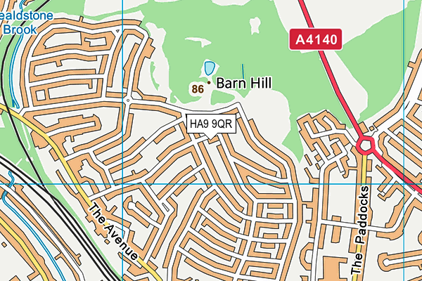 HA9 9QR map - OS VectorMap District (Ordnance Survey) HA9 9QR map - OS VectorMap District (Ordnance Survey)