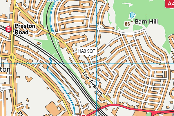 HA9 9QT map - OS VectorMap District (Ordnance Survey) HA9 9QT map - OS VectorMap District (Ordnance Survey)