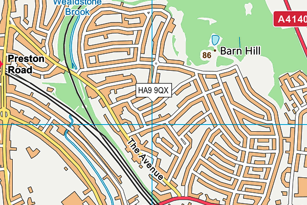 HA9 9QX map - OS VectorMap District (Ordnance Survey) HA9 9QX map - OS VectorMap District (Ordnance Survey)