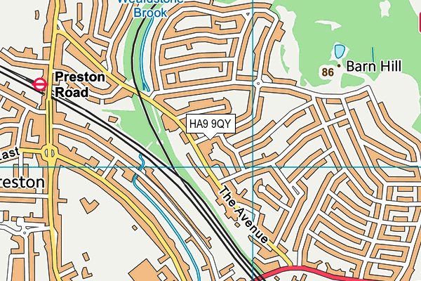 HA9 9QY map - OS VectorMap District (Ordnance Survey) HA9 9QY map - OS VectorMap District (Ordnance Survey)