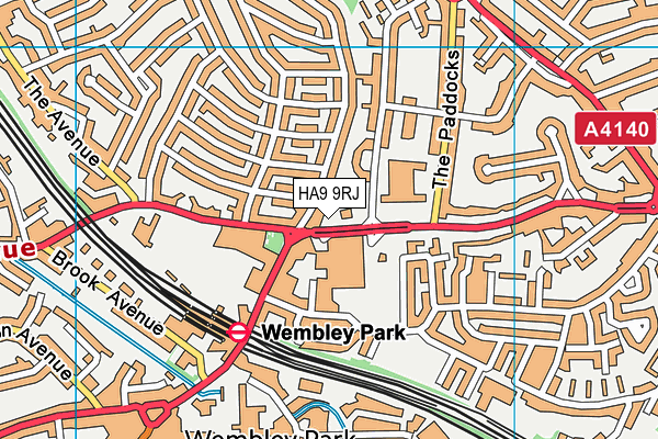 HA9 9RJ map - OS VectorMap District (Ordnance Survey) HA9 9RJ map - OS VectorMap District (Ordnance Survey)