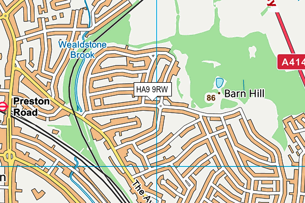 HA9 9RW map - OS VectorMap District (Ordnance Survey) HA9 9RW map - OS VectorMap District (Ordnance Survey)
