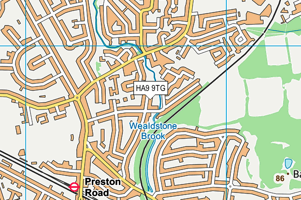 HA9 9TG map - OS VectorMap District (Ordnance Survey) HA9 9TG map - OS VectorMap District (Ordnance Survey)