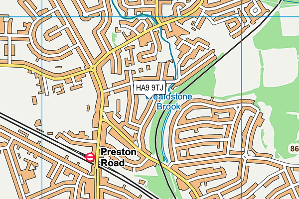 HA9 9TJ map - OS VectorMap District (Ordnance Survey) HA9 9TJ map - OS VectorMap District (Ordnance Survey)