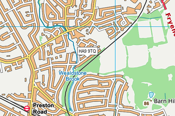 HA9 9TQ map - OS VectorMap District (Ordnance Survey) HA9 9TQ map - OS VectorMap District (Ordnance Survey)