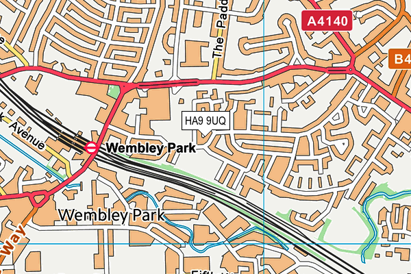 HA9 9UQ map - OS VectorMap District (Ordnance Survey)