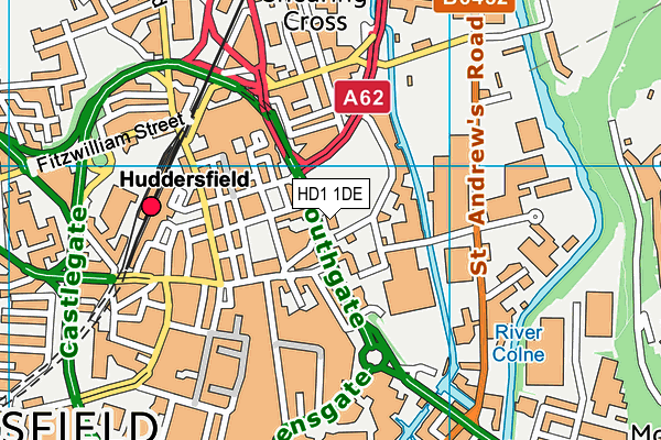 HD1 1DE map - OS VectorMap District (Ordnance Survey) HD1 1DE map - OS VectorMap District (Ordnance Survey)