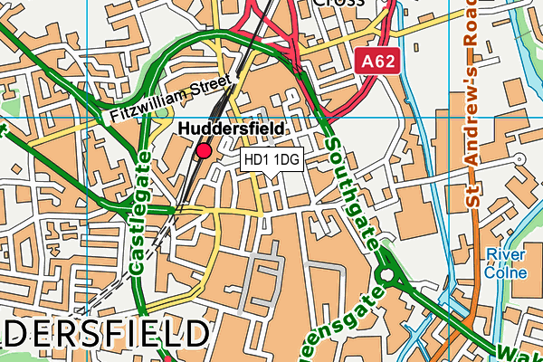 HD1 1DG map - OS VectorMap District (Ordnance Survey) HD1 1DG map - OS VectorMap District (Ordnance Survey)
