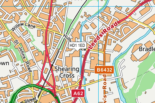 HD1 1ED map - OS VectorMap District (Ordnance Survey) HD1 1ED map - OS VectorMap District (Ordnance Survey)