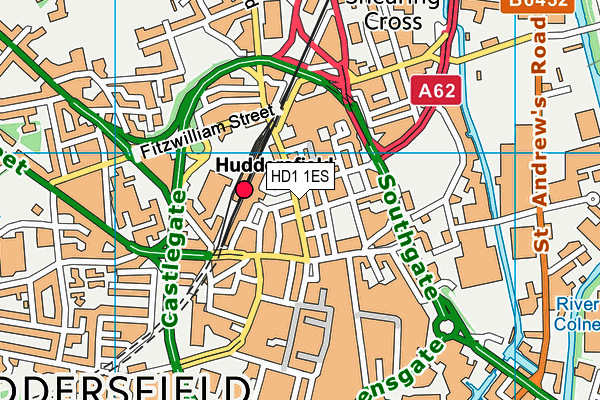 HD1 1ES map - OS VectorMap District (Ordnance Survey) HD1 1ES map - OS VectorMap District (Ordnance Survey)