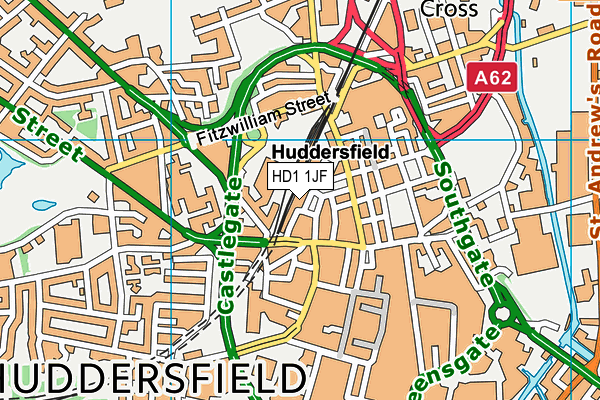 HD1 1JF map - OS VectorMap District (Ordnance Survey) HD1 1JF map - OS VectorMap District (Ordnance Survey)