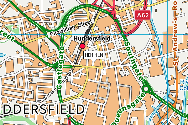 HD1 1LN map - OS VectorMap District (Ordnance Survey) HD1 1LN map - OS VectorMap District (Ordnance Survey)