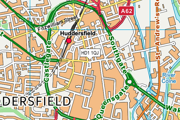 HD1 1QJ map - OS VectorMap District (Ordnance Survey) HD1 1QJ map - OS VectorMap District (Ordnance Survey)