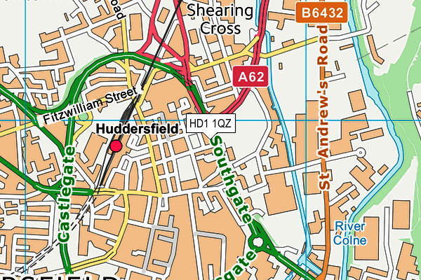 HD1 1QZ map - OS VectorMap District (Ordnance Survey) HD1 1QZ map - OS VectorMap District (Ordnance Survey)