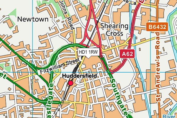 HD1 1RW map - OS VectorMap District (Ordnance Survey) HD1 1RW map - OS VectorMap District (Ordnance Survey)