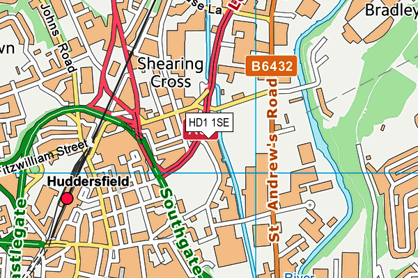 HD1 1SE map - OS VectorMap District (Ordnance Survey) HD1 1SE map - OS VectorMap District (Ordnance Survey)