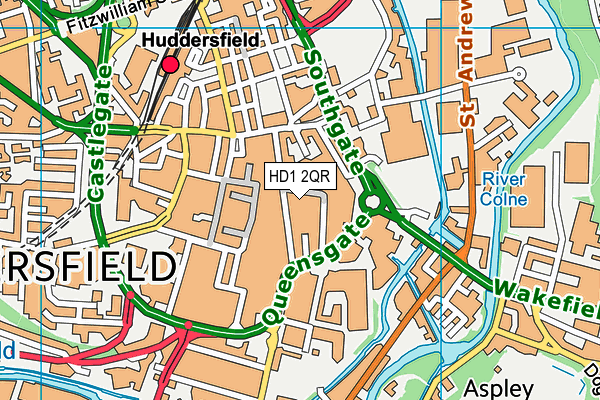 HD1 2QR map - OS VectorMap District (Ordnance Survey) HD1 2QR map - OS VectorMap District (Ordnance Survey)