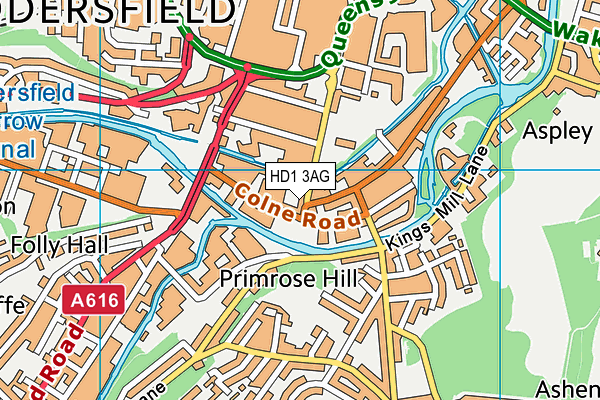 HD1 3AG map - OS VectorMap District (Ordnance Survey) HD1 3AG map - OS VectorMap District (Ordnance Survey)