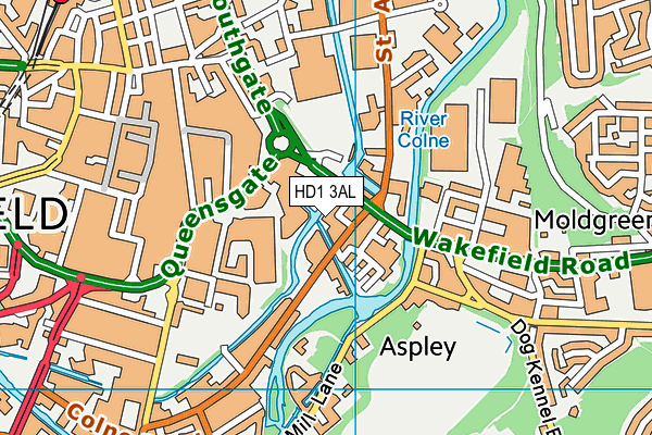HD1 3AL map - OS VectorMap District (Ordnance Survey) HD1 3AL map - OS VectorMap District (Ordnance Survey)