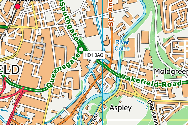 HD1 3AQ map - OS VectorMap District (Ordnance Survey)