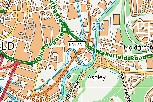 HD1 3BL map - OS VectorMap District (Ordnance Survey) HD1 3BL map - OS VectorMap District (Ordnance Survey)