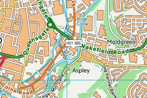 HD1 3BS map - OS VectorMap District (Ordnance Survey) HD1 3BS map - OS VectorMap District (Ordnance Survey)