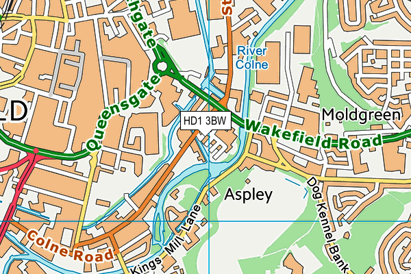 HD1 3BW map - OS VectorMap District (Ordnance Survey) HD1 3BW map - OS VectorMap District (Ordnance Survey)