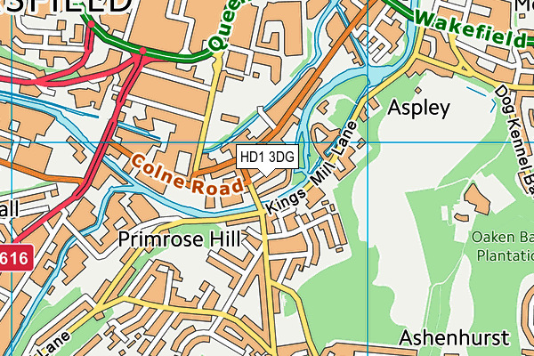 HD1 3DG map - OS VectorMap District (Ordnance Survey) HD1 3DG map - OS VectorMap District (Ordnance Survey)