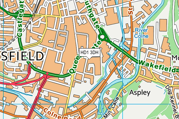 HD1 3DH map - OS VectorMap District (Ordnance Survey) HD1 3DH map - OS VectorMap District (Ordnance Survey)