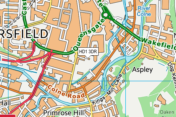 HD1 3DR map - OS VectorMap District (Ordnance Survey) HD1 3DR map - OS VectorMap District (Ordnance Survey)