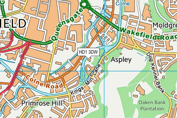 HD1 3DW map - OS VectorMap District (Ordnance Survey) HD1 3DW map - OS VectorMap District (Ordnance Survey)