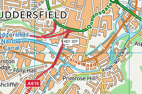 HD1 3DY map - OS VectorMap District (Ordnance Survey) HD1 3DY map - OS VectorMap District (Ordnance Survey)