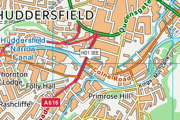 HD1 3EE map - OS VectorMap District (Ordnance Survey) HD1 3EE map - OS VectorMap District (Ordnance Survey)
