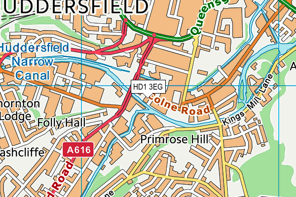 HD1 3EG map - OS VectorMap District (Ordnance Survey) HD1 3EG map - OS VectorMap District (Ordnance Survey)