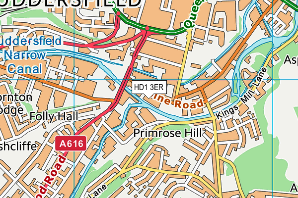 HD1 3ER map - OS VectorMap District (Ordnance Survey)