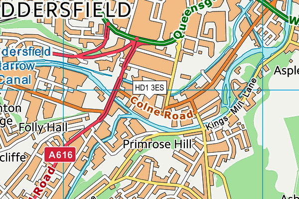HD1 3ES map - OS VectorMap District (Ordnance Survey) HD1 3ES map - OS VectorMap District (Ordnance Survey)