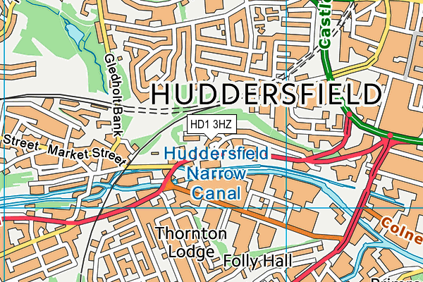 HD1 3HZ map - OS VectorMap District (Ordnance Survey)