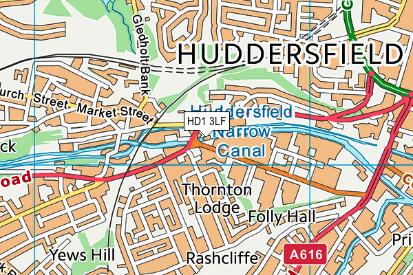 HD1 3LF map - OS VectorMap District (Ordnance Survey) HD1 3LF map - OS VectorMap District (Ordnance Survey)