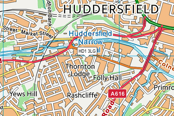 HD1 3LG map - OS VectorMap District (Ordnance Survey) HD1 3LG map - OS VectorMap District (Ordnance Survey)