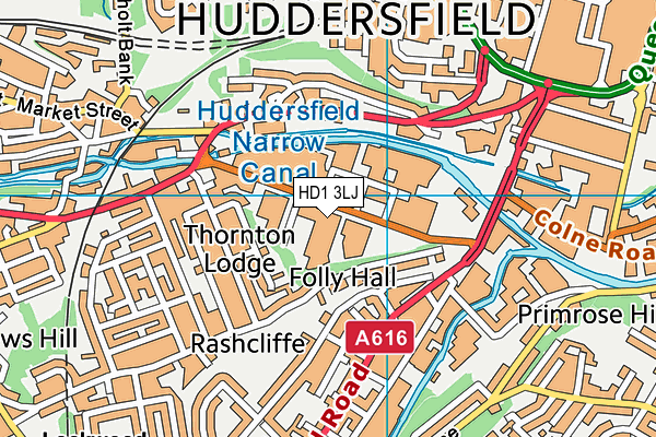 HD1 3LJ map - OS VectorMap District (Ordnance Survey) HD1 3LJ map - OS VectorMap District (Ordnance Survey)