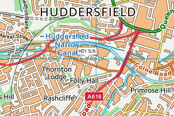 HD1 3LN map - OS VectorMap District (Ordnance Survey) HD1 3LN map - OS VectorMap District (Ordnance Survey)