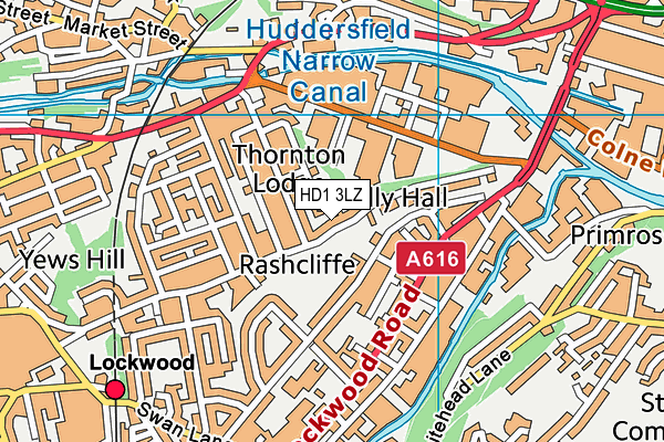 HD1 3LZ map - OS VectorMap District (Ordnance Survey) HD1 3LZ map - OS VectorMap District (Ordnance Survey)