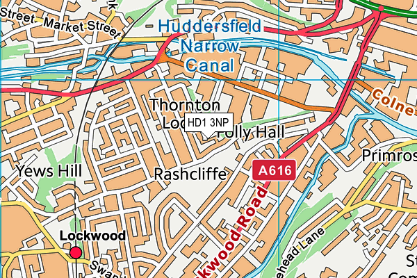 HD1 3NP map - OS VectorMap District (Ordnance Survey) HD1 3NP map - OS VectorMap District (Ordnance Survey)