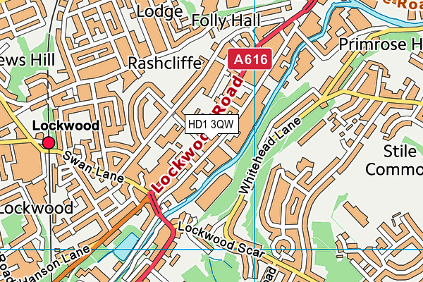 HD1 3QW map - OS VectorMap District (Ordnance Survey) HD1 3QW map - OS VectorMap District (Ordnance Survey)