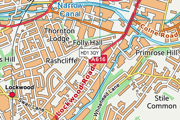 HD1 3QY map - OS VectorMap District (Ordnance Survey)