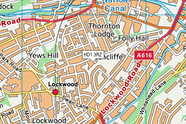 HD1 3RZ map - OS VectorMap District (Ordnance Survey) HD1 3RZ map - OS VectorMap District (Ordnance Survey)